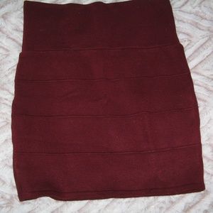 Joy-knit red mini skirt